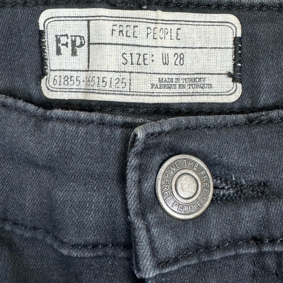 Free People Black Distressed Busted Knee Denim Jeans 28 - Picture 4 of 5